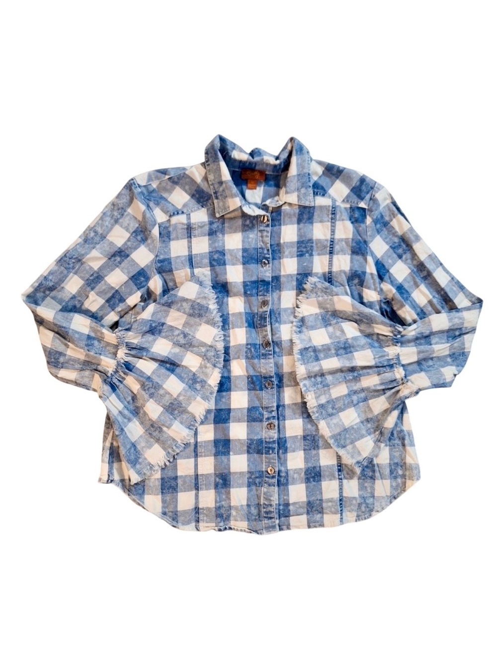 Scully Blue and White Plaid Button-Down Shirt
